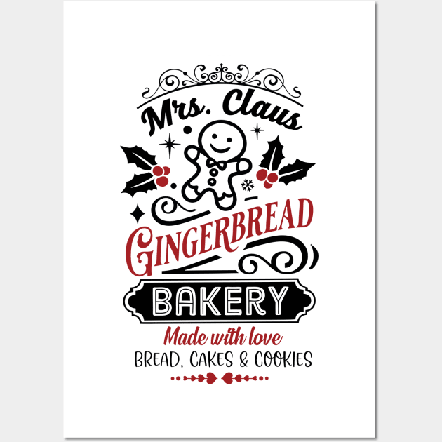 Mrs. Claus Bakery Wall Art by T-shirt Factory